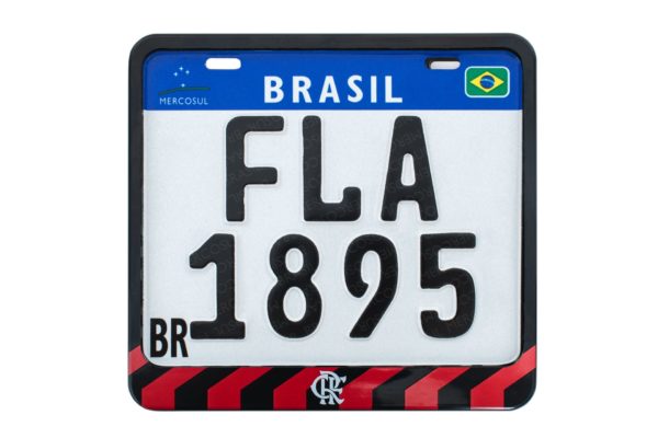 Suporte de Placa para Moto (UND) - Listras Verticais